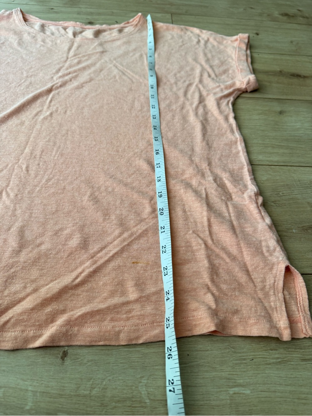 Eileen Fisher Peach Hemp Organic Cotton T Shirt M Boxy Relaxed Coastal Minimal - Picture 6 of 7